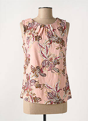 Top stretch sans manche rose SIGNATURE femme