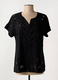 Chemisier manches courtes manches courtes noir C. BY BEA femme