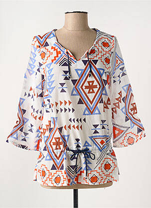 Blouse légère et transparente manches 3/4 blanc MERI & ESCA femme