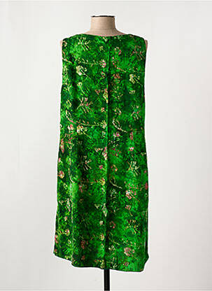 Robe mi-longue imprimé fleurs sans manche vert C. BY BEA femme