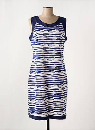 Robe mi-longue imprimé fantaisie sans manche bleu SMASHED LEMON femme
