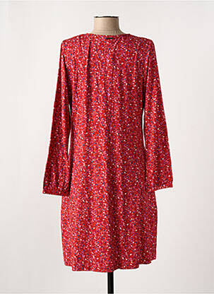 Robe mi-longue imprimé fantaisie manches longues rouge AGATHE & LOUISE femme