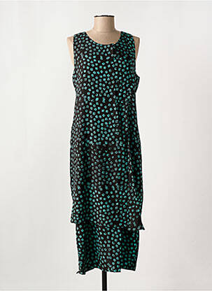 Robe longue imprimé fantaisie sans manche bleu TANAWA femme