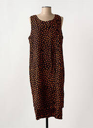 Robe longue imprimé fantaisie sans manche orange TANAWA femme