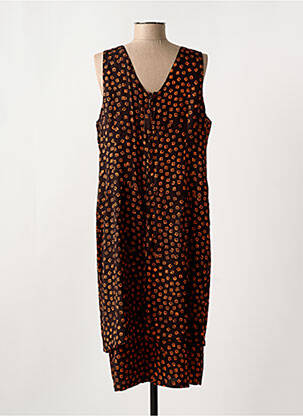Robe longue imprimé fantaisie sans manche orange TANAWA femme