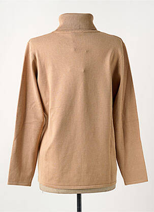 Pull col roulé coupe cintrée manches longues beige MICHA femme