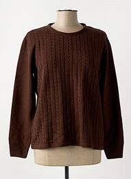 Pull col rond manches longues marron OMC femme