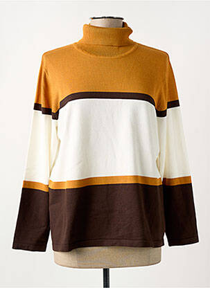 Pull col roulé coupe cintrée manches longues jaune MICHA femme
