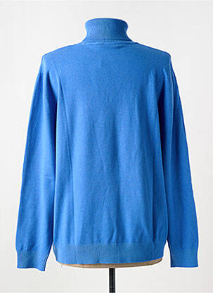 Pull col roulé stretch manches longues bleu MARINELLO femme