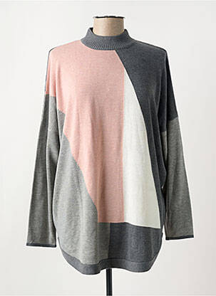 Pull tunique tissage chiné manches longues gris SIGNATURE femme