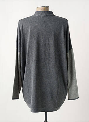 Pull tunique tissage chiné manches longues gris SIGNATURE femme