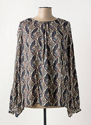 Blouse poignets boutonnés avec fente manches longues marron JENSEN femme