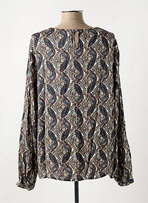 Blouse fermeture boutonnée au dos manches longues marron JENSEN femme