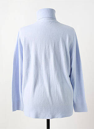 Pull col roulé coupe cintrée manches longues bleu CASHMERE FEELING femme