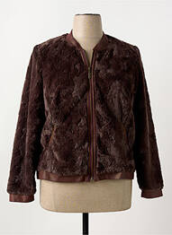 Blouson col v marron GUY DUBOUIS femme
