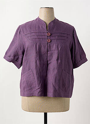 Veste casual coupe droite violet OPALINE femme