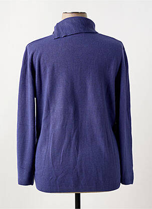 Pull col roulé coupe cintrée manches longues bleu CASHMERE FEELING femme