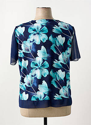 Blouse légère et transparente manches courtes bleu ONCALA femme