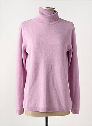 Pull col roulé violet CASHMERE FEELING pour femme