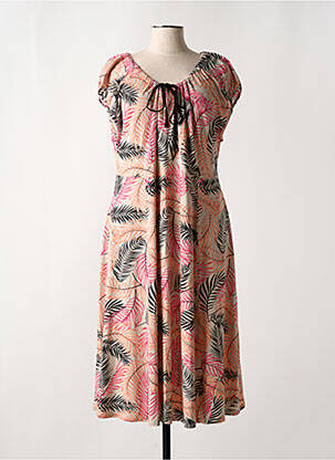 Robe mi-longue beige SIGNATURE pour femme