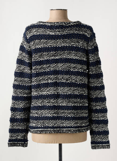 Gilet manches longues maille tricot bleu LOU LOU BY NALO femme