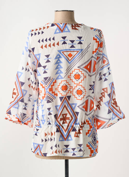 Blouse imprimé fantaisie manches 3/4 blanc MERI & ESCA femme