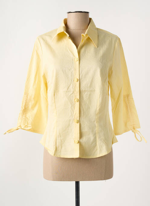 Chemisier coupe droite manches 3/4 jaune OPALINE femme