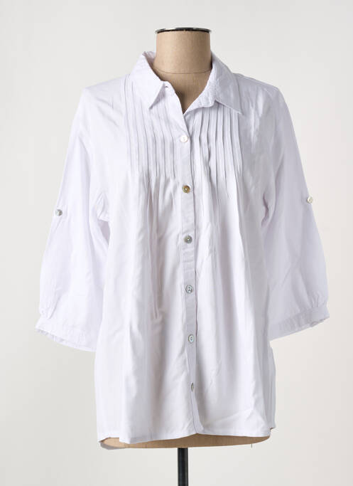 Chemisier coupe droite manches 3/4 blanc C. BY BEA femme