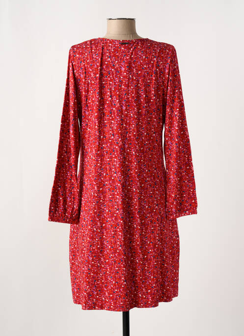 Robe mi-longue imprimé fantaisie manches longues rouge AGATHE & LOUISE femme