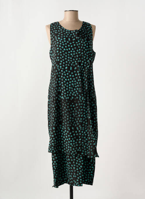Robe longue imprimé fantaisie sans manche bleu TANAWA femme