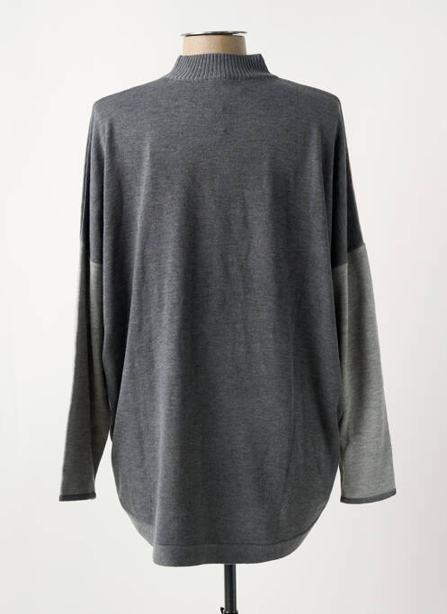 Pull tunique tissage chiné manches longues gris SIGNATURE femme