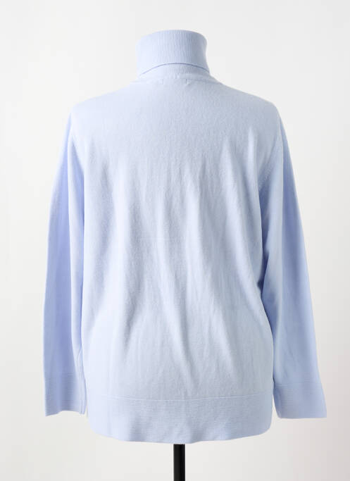 Pull col roulé stretch manches longues bleu CASHMERE FEELING femme