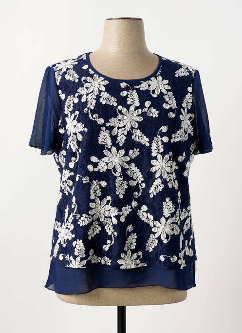 Top stretch manches courtes bleu ONCALA femme