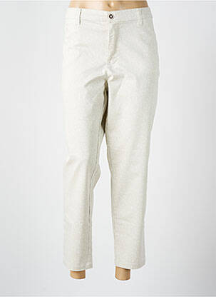 Pantalon 7/8 tissage popeline beige WALTRON femme