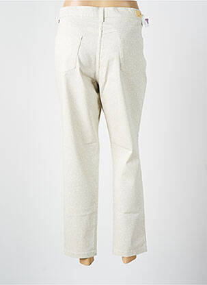 Pantalon 7/8 tissage popeline beige WALTRON femme