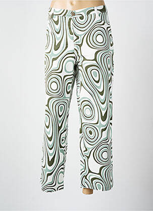 Pantalon 7/8 tissage popeline vert WALTRON femme