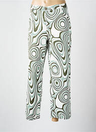Pantalon 7/8 tissage popeline vert WALTRON femme