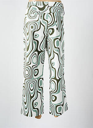Pantalon 7/8 tissage popeline vert WALTRON femme