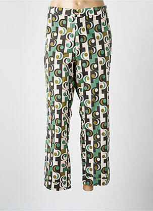 Pantalon droit tissage popeline taille normale vert WALTRON femme