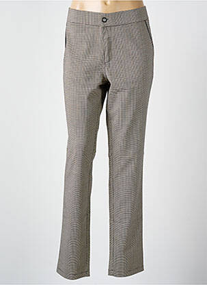 Pantalon chino fermeture zippée sous rabat boutonné taille normale beige WALTRON femme
