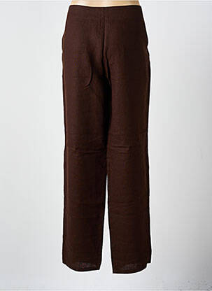 Pantalon droit tissage crêpe taille normale marron QUATTRO femme