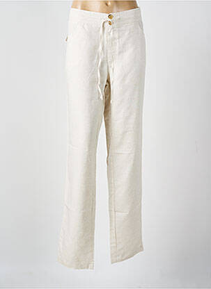 Pantalon droit tissage crêpe taille normale beige WALTRON femme