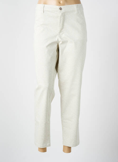 Pantalon 7/8 tissage popeline beige WALTRON femme