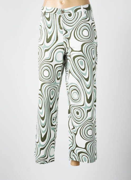 Pantalon 7/8 tissage popeline vert WALTRON femme