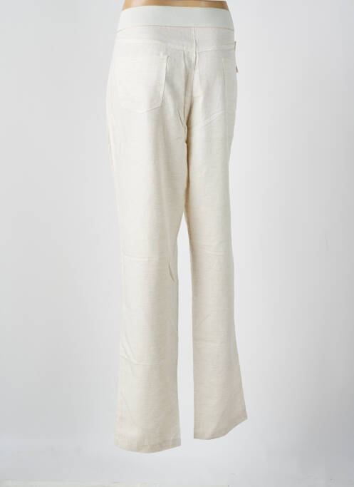 Pantalon droit tissage crêpe taille normale beige WALTRON femme