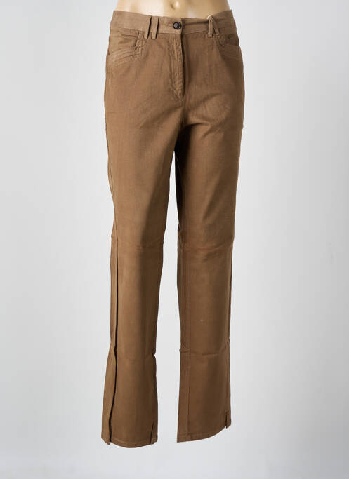 Pantalon droit stretch taille normale marron JOCAVI femme