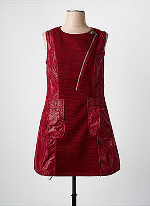 Robe courte sans manche sans manche rouge ARELINE femme