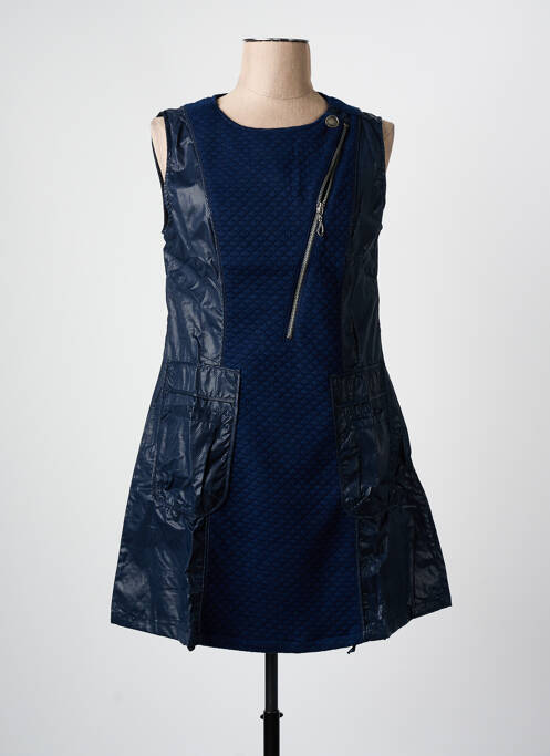 Robe courte sans manche sans manche bleu ARELINE femme