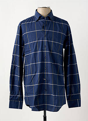 Chemise manches longues imprimé carreaux bleu SEIDEN STICKER homme