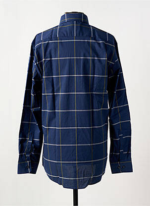 Chemise manches longues imprimé carreaux bleu SEIDEN STICKER homme
